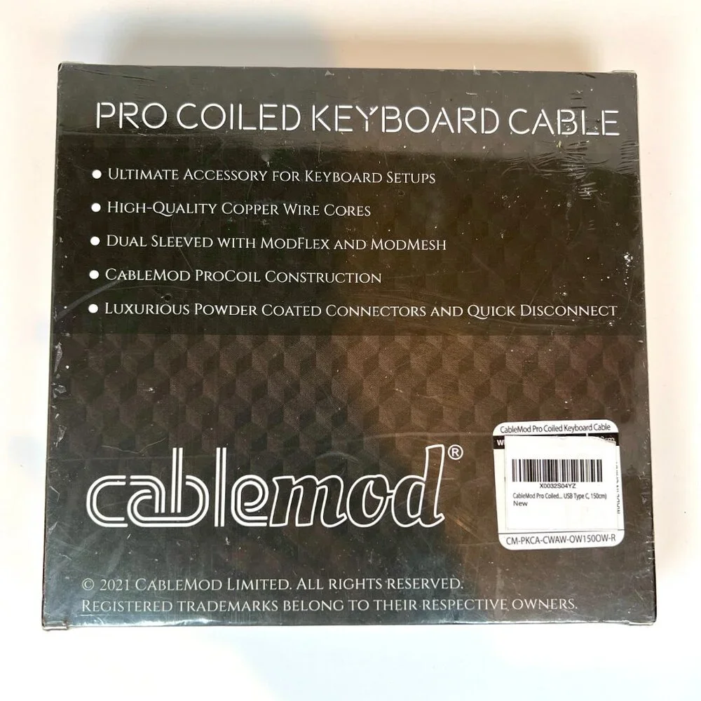 CableMod Pro Coiled Keyboard Cable Orangesicle, USB A to USB Type C, 150cm Mesh